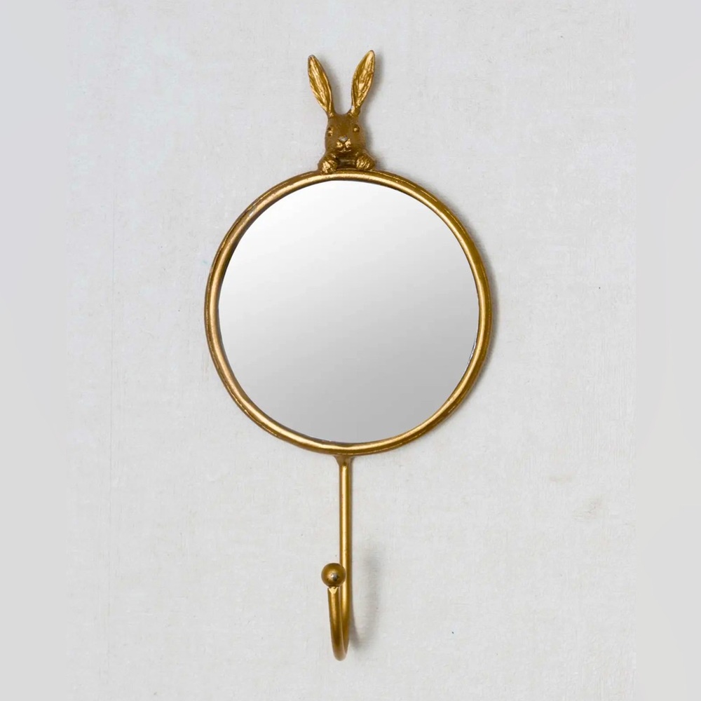 SET of 2 Bunny Mirror Wall Hooks